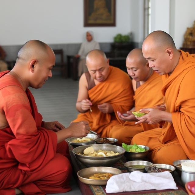 Offering dana to the monastic community